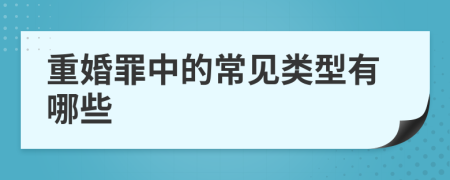重婚罪中的常見類型有哪些