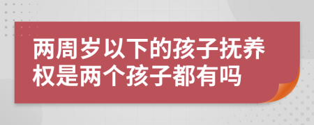 兩周歲以下的孩子撫養(yǎng)權(quán)是兩個孩子都有嗎