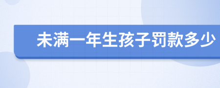 未滿一年生孩子罰款多少
