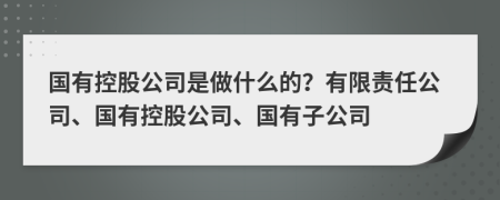 國(guó)有控股公司是做什么的？有限責(zé)任公司、國(guó)有控股公司、國(guó)有子公司
