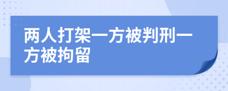 兩人打架一方被判刑一方被拘留