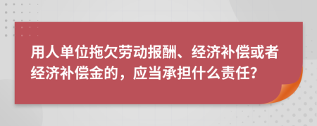 用人單位拖欠勞動(dòng)報(bào)酬、經(jīng)濟(jì)補(bǔ)償或者經(jīng)濟(jì)補(bǔ)償金的，應(yīng)當(dāng)承擔(dān)什么責(zé)任？