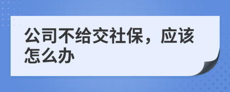 公司不給交社保，應該怎么辦