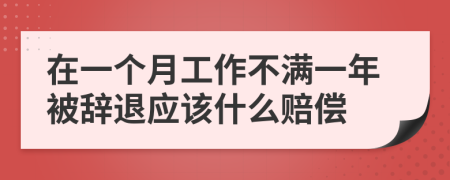 在一個月工作不滿一年被辭退應(yīng)該什么賠償