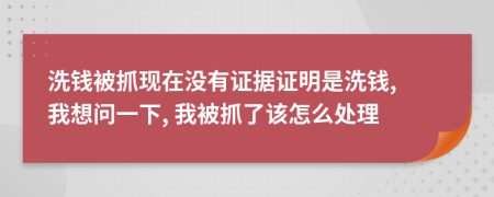 洗錢被抓現(xiàn)在沒有證據(jù)證明是洗錢, 我想問一下, 我被抓了該怎么處理