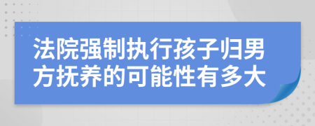 法院強(qiáng)制執(zhí)行孩子歸男方撫養(yǎng)的可能性有多大