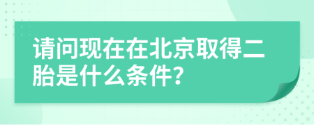 請問現(xiàn)在在北京取得二胎是什么條件？