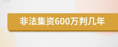 非法集資600萬判幾年