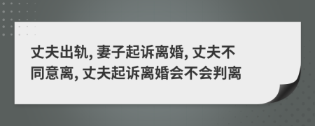 丈夫出軌, 妻子起訴離婚, 丈夫不同意離, 丈夫起訴離婚會不會判離