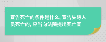 宣告死亡的條件是什么, 宣告失蹤人員死亡的, 應(yīng)當(dāng)向法院提出死亡宣