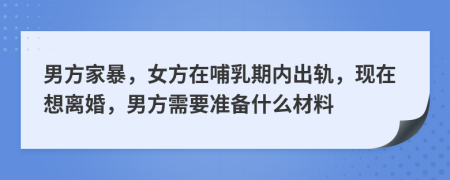 男方家暴，女方在哺乳期內(nèi)出軌，現(xiàn)在想離婚，男方需要準(zhǔn)備什么材料