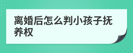 離婚后怎么判小孩子撫養(yǎng)權(quán)