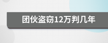 團(tuán)伙盜竊12萬判幾年