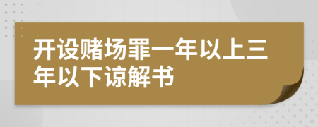 開設(shè)賭場罪一年以上三年以下諒解書