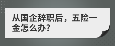 從國企辭職后，五險(xiǎn)一金怎么辦?