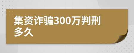 集資詐騙300萬判刑多久