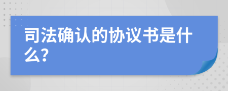 司法確認(rèn)的協(xié)議書(shū)是什么？
