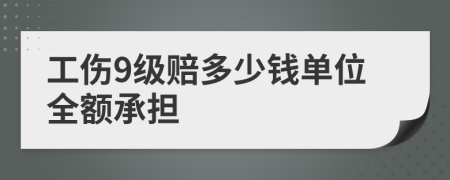 工傷9級(jí)賠多少錢單位全額承擔(dān)