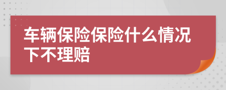 車輛保險(xiǎn)保險(xiǎn)什么情況下不理賠