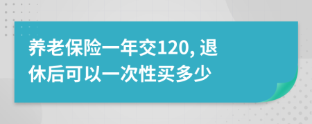 養(yǎng)老保險(xiǎn)一年交120, 退休后可以一次性買多少