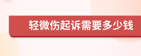 輕微傷起訴需要多少錢