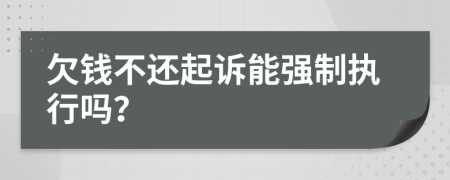 欠錢不還起訴能強(qiáng)制執(zhí)行嗎？
