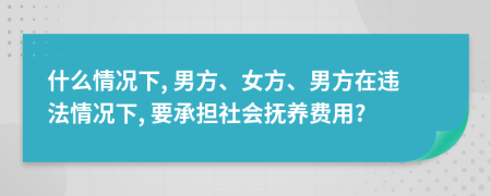 什么情況下, 男方、女方、男方在違法情況下, 要承擔社會撫養(yǎng)費用?