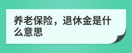 養(yǎng)老保險(xiǎn)，退休金是什么意思