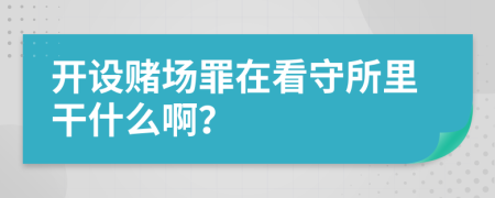 開設(shè)賭場(chǎng)罪在看守所里干什么啊？