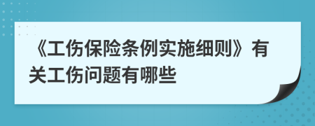《工傷保險(xiǎn)條例實(shí)施細(xì)則》有關(guān)工傷問題有哪些