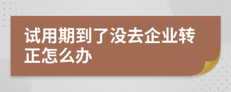 試用期到了沒去企業(yè)轉(zhuǎn)正怎么辦