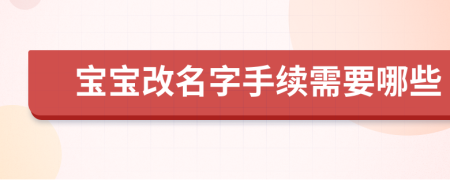 寶寶改名字手續(xù)需要哪些