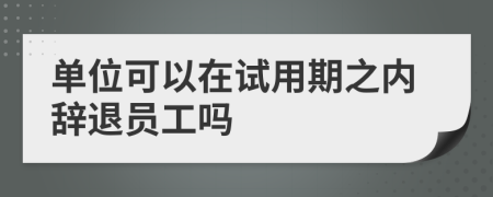 單位可以在試用期之內(nèi)辭退員工嗎