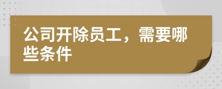 公司開除員工，需要哪些條件