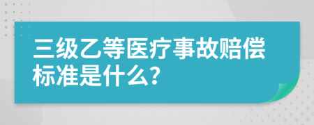 三級(jí)乙等醫(yī)療事故賠償標(biāo)準(zhǔn)是什么？