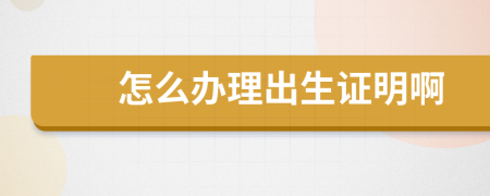 怎么辦理出生證明啊