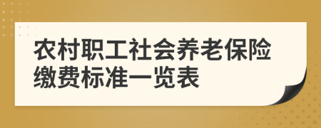 農(nóng)村職工社會養(yǎng)老保險繳費標準一覽表