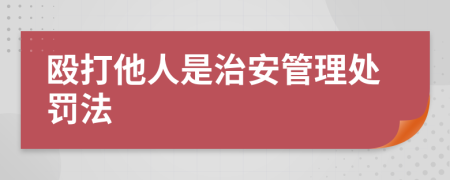 毆打他人是治安管理處罰法