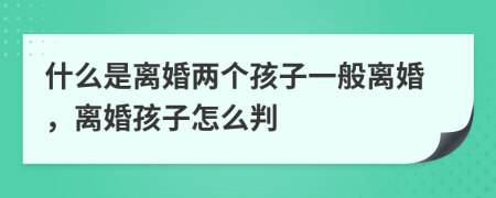 什么是離婚兩個(gè)孩子一般離婚，離婚孩子怎么判
