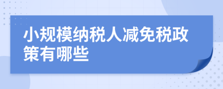 小規(guī)模納稅人減免稅政策有哪些