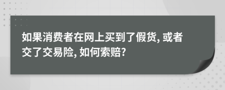 如果消費者在網(wǎng)上買到了假貨, 或者交了交易險, 如何索賠?