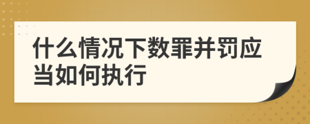 什么情況下數(shù)罪并罰應(yīng)當(dāng)如何執(zhí)行