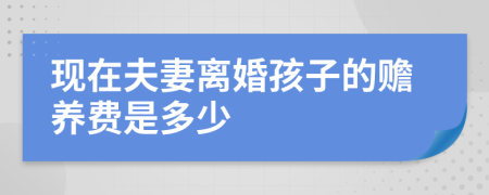 現(xiàn)在夫妻離婚孩子的贍養(yǎng)費是多少