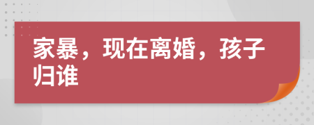 家暴，現(xiàn)在離婚，孩子歸誰