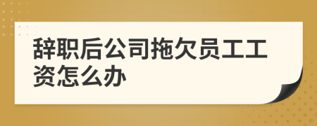 辭職后公司拖欠員工工資怎么辦