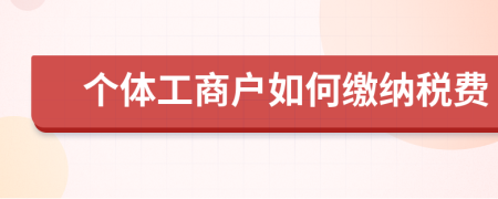 個體工商戶如何繳納稅費(fèi)