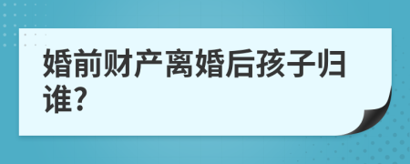 婚前財(cái)產(chǎn)離婚后孩子歸誰(shuí)?