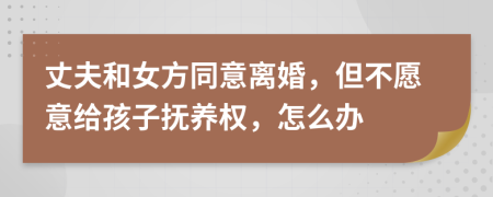 丈夫和女方同意離婚，但不愿意給孩子撫養(yǎng)權(quán)，怎么辦