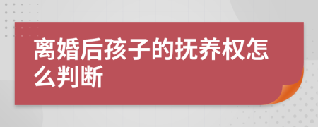離婚后孩子的撫養(yǎng)權(quán)怎么判斷