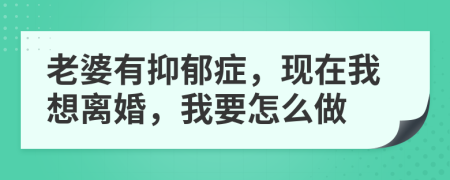老婆有抑郁癥，現(xiàn)在我想離婚，我要怎么做